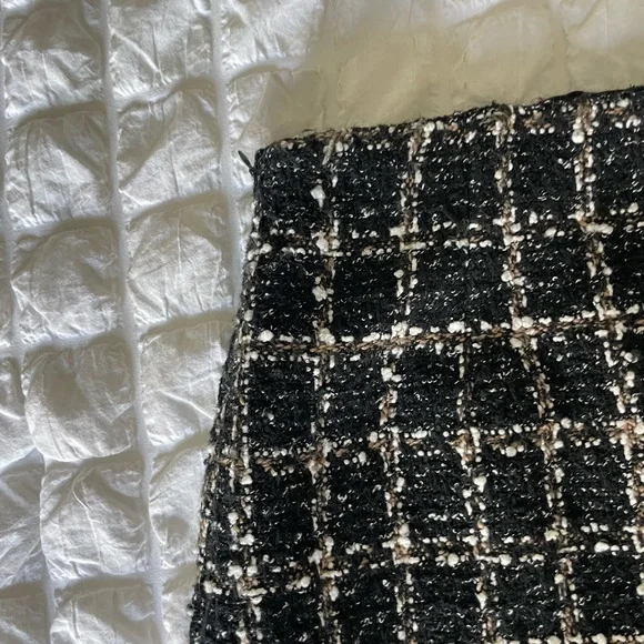 Abercrombie & Fitch tweed Pencil Mini Skort Black and White - Picture 6 of 8